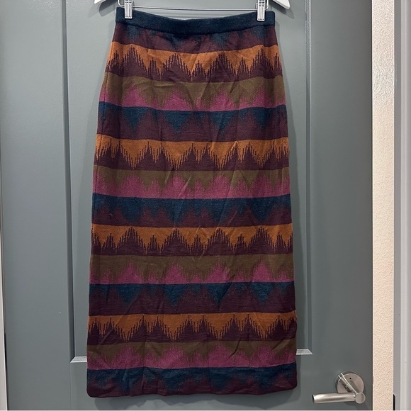Peruvian Connection Pima cotton/alpaca/silk/wool blend western maxi skirt. Artsy - Picture 7 of 8